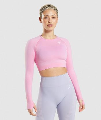 Przycięte Topy Damskie Gymshark Vital Seamless 2.0 Różowe | PL 2678CTV